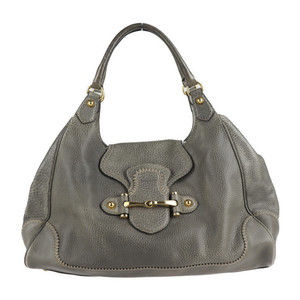 Gucci Horsebit Handbag Leather Khaki Grey